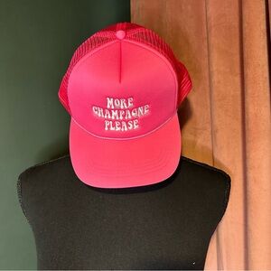 Pink Trucker Hat with Embroidered Slogan